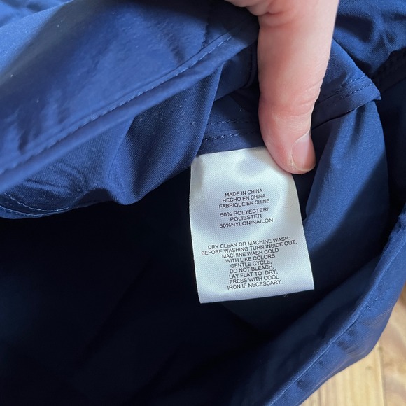 nwt JONES NEW YORK Quilted Navy Blue Collarless Button Front Jacket Women large - Picture 9 of 11